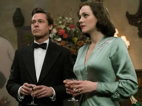 Brad Pitt and Marion Cotillard in "Allied."