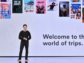 Airbnb CEO Brian Chesky speaks onstage during "Introducing Trips" Reveal at Airbnb Open LA on November 17, 2016 in Los Angeles, California. (Photo by Mike Windle/Getty Images for Airbnb)