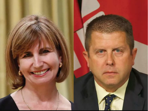 Nathalie Des Rosiers (L) is running for the Ontario Liberals while André Marin (R) is running for the Progressive Conservatives