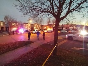 Peel emergency services at the scene of a shooting on Morton Way in Brampton. Thursday, Nov. 17, 2016. (Pascal Marchand/Special to the Toronto Sun)