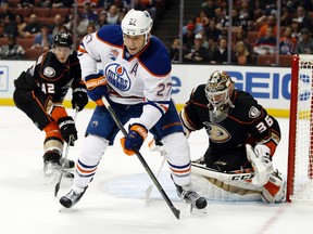 Milan Lucic, seen here against the Ducks Tuesday in Anaheim, signed with Edmonton after the Kings failed to meet his contract demands. (AP Photo)