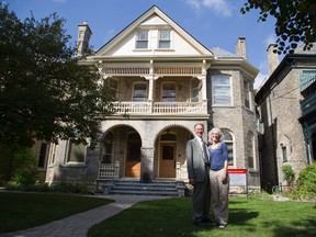 Semi-detached house at 310 and 312 Wolfe St. owned by Mary Ann Hodge and Tom Okanski. (DEREK RUTTAN, The London Free Press)
