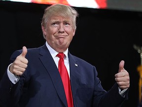 Donald Trump is seen in this Oct. 24, 2016 in Tampa, Fla.  (Joe Raedle/Getty Images)