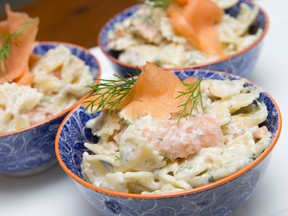 Smoked Salmon Pasta with Dill (Food styling Josie Pontarelli, photo by CRAIG GLOVER,The London Free Press)