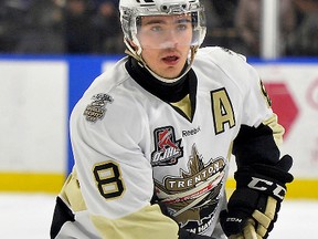 Team scoring leader Liam Morgan and the rest of the Trenton Golden Hawks were held off the scoreboard for the first time this season in a 3-0 Sunday-night loss at Aurora. (OJHL Images)