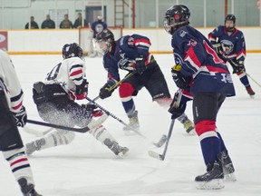 Any advance the Brooks team could make was met with equally challenging defence from the Huskies. | Caitlin Clow photo/Pincher Creek Echo