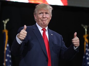 Donald Trump speaks during a campaign rally at the MidFlorida Credit Union Amphitheatre on October 24, 2016 in Tampa, Florida. (Joe Raedle/Getty Images)