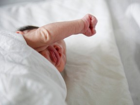 In this July 26, 2016 file photo, a newborn baby with microcephaly rests at a maternity ward of the University Hospital in Tegucigalpa, Honduras. (AP Photo/Fernando Antonio, File)