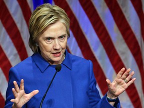 Hillary Clinton speaks at the Children's Defense Fund Beat the Odds Celebration at the Newseum in Washington on November 16, 2016. (YURI GRIPAS/AFP/Getty Images)