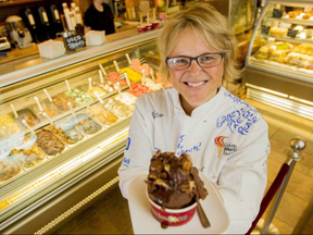 Tammy Giuliani, owner of Stella Luna and a master gelato maker, won Bronze in Chicago at the Americas edition of the Gelato World Tour this past spring. She will go on to represent Canada at the Gelato World Finals in Rimini, Italy, in September 2017. Her winning flavour was Rich Chocolate, KOVAL Single-Barrel Organic Bourbon, Ganache Swirl and Maple Candied Pecans. (Darren Brown, Postmedia)