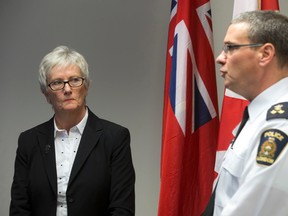London police board chair Jeannette Eberhard and Chief John Pare (file photo)