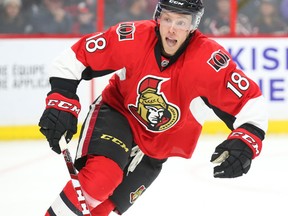 Senators' Ryan Dzingel fine play has kept him up with the big club this season. (Jean Levac/Postmedia Network)