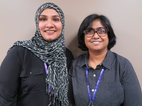 Family physicians Dr. Saadia Hameed, left, and Dr. Tania Rubaiyyat led the creation of a new memory clinic at St. Joseph’s Family medical and Dental Centre on Platt’s Lane in London. (Photo submitted)
