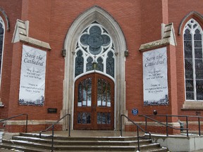 Structural issues at St. Paul?s Anglican Cathedral can be fixed, Bishop Barry Clarke said Wednesday after meeting with engineers. (DEREK RUTTAN, The London Free Press)