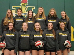 The Memorial Marauders' senior girls volleyball team is set to begin their quest for provincial gold in Red Deer on Nov. 24. - Photo by Mitch Goldenberg, Reporter/Examiner