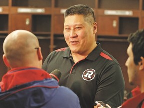 Redblacks offensive line coach Bryan Chiu is taking part in his ninth Grey Cup week, seven of those coming as a player. (Ottawa Sun files)