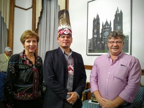 Photo supplied
Nickel Belt MPP France Gelinas poses with Ontario Regional Chief Isadore Day and Wahnapitae First Nation Chief Ted Roque at Queen's Park on Wednesday.