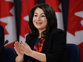 Minister of Democratic Institutions Maryam Monsef speaks to reporters during a press conference, on Thursday, Nov. 24, 2016 in Ottawa. THE CANADIAN PRESS/Justin Tang