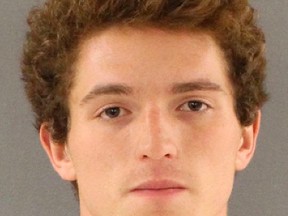 This image provided by the Knox County Sheriff's Office shows Knox County Sheriff's Office, William Riley Gaul, a freshman football player at Maryville College, who was arrested late Tuesday night, Nov. 22, 2016, in connection with the death of Emma Walker. Officials said Gaul was being held at the Knox County Jail on $750,000 bond. (Knox County Sheriff's Office via AP)