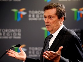 Toronto Mayor John Tory speaks at the Toronto Board of Trade in Toronto on Thursday November 24, 2016. (Dave Abel/Toronto Sun)