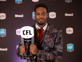 Stampeders wide receiver DaVaris Daniels was named most outstanding rookie at the CFL awards in Toronto on Thursday. (The Canadian Press)
