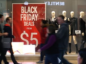 Shoppers stroll during the Black Friday sale at Polo Park Shopping Centre in Winnipeg on Fri., Nov. 25, 2016. Kevin King/Winnipeg Sun/Postmedia Network
