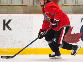 Senators defenceman Erik Karlsson skates during team practice at the Sensplex in Ottawa on Nov. 21, 2016. (Errol McGihon/Postmedia)
