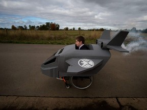 Magic Wheelchair Photo
Hunter Powers, cruising in his SHIELD Quinjet — built by Jeff Watamura and students — is just one of the many projects created by a Magic Wheelchair builder team. A group of Loyalist College students has committed to building their own magic wheelchair by 2017, becoming the first chapter of the non-profit organization outside of the US.