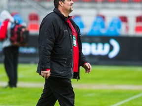 Redblacks P.A. announcer Mike Sutherland. (Ernest Doroszuk, Postmedia Network)