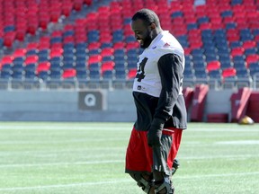 Redblacks offensive guard J' Michael Deane has been close to raising the Grey Cup on two separate occasions. He will try for a third time against the Stampeders in Toronto on Sunday. (Julie Oliver/Postmedia/Files)