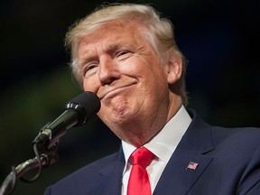 Donald Trump holds a campaign rally on Oct. 10, 2016 in Wilkes-Barre, Pa.  (Jessica Kourkounis/Getty Images)