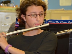 The Lasalle Senior Jazz Ensemble, including Grade 11 student Jennifer Selfe, performed during the Joan Mantle Music Trust update. Supplied photo