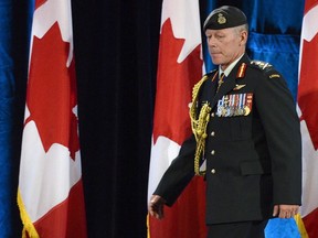 New Chief of Defence Staff Gen. Jonathan Vance (right) arrives for a change of command ceremony in Ottawa, Friday, July 17, 2015. A landmark survey by Statistics Canada has found nearly 1,000 members of the Canadian military reported being sexually assaulted over the past year. (THE CANADIAN PRESS/Adrian Wyld)