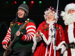 Tim Miller/The Intelligencer
Santa and Mrs. Claus dance to music by Dallas Smith and Odds during the CP Holiday Train stop in Belleville on Monday.