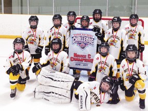The Mitchell Perth County Chrysler Caravan Kids Novice ‘C’ girls brought home the championship of the Stratford Aces hockey tournament two weekends ago, winning all five games. SUBMITTED