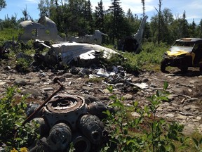 Wreckage of a Douglas DC-4 adorns the site of the deadly Belgian airline Sabena crash which occurred on Sept. 18, 1946, about 35 kilometres southwest of Gander, N.L., in this August 20, 2016, handout image. The Sabena may be included in a new map and smart phone guide being designed to help visitors find more than 20 historical aviation sites in the region. THE CANADIAN PRESS/HO-Doug Kavanagh