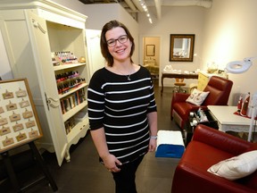Natalie Boot has moved her Renaissance Massage and Spa to Dundas Street from the second floor of Citi Plaza, saying it was time to hit the street. (MORRIS LAMONT, The London Free Press)