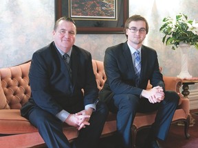 CHRIS ABBOTT/TILLSONBURG NEWS
Maurice Verhoeve (left), and his son Robert Verhoeve, are the second and third generations in a family-owned business, recently renamed Maurice J. Verhoeve Funeral Homes - Burial and Cremation Services Inc., in Tillsonburg and Langton.