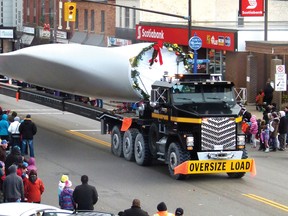 CONTRIBUTED PHOTO
Was it the longest Christmas parade float in Tillsonburg's history? Yes, this was Canada's first and best Christmas BLADE parade thanks to community partners like Siemens Canada, Equipment Express, the new Tillsonburg and Area Optimist Club, Town staff (thanks Public Works), and MTO & OPP who helped make it happen!