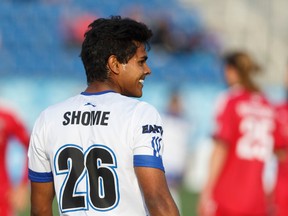 Shamit Shome, shown here playing for FC Edmonton during the past season, quickly  established himself with the team. (Ian Kucerak)