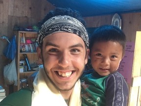 St. Patrick's student Dirk Popen and a young resident of Bupsa, Nepal take a selfie together. The Sarnia high school student is raising money to help the impoverished village.
submitted photo for SARNIA THIS WEEK