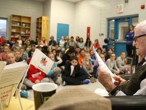 Jason Miller/The Intelligencer
Bestselling author, Harry Leslie Smith made a visit to Holy Rosary Catholic School, to champion the Bay of Quinte Canada 150 Literacy Challenge.