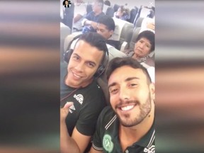 The chilling video, shot by Chapecoense defender Alan Ruschel moments before the plane went down, shows passengers on Flight AMI2993 sleeping and relaxing.