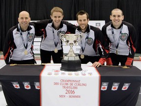 Team Ontario celebrates its Canadian club curling title. (Submitted photo)