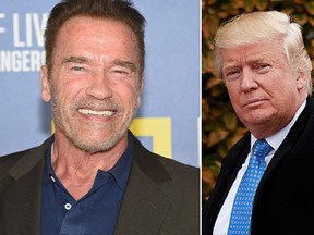 Arnold Schwarzenegger, left, and president-elect Donald Trump are pictured in these file photo. (Getty Images)