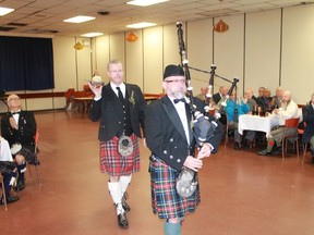 Haggis was proudly paraded around Petrolia's Legion Hall during the annual St. Andrew's Society banquet.
CARL HNATYSHYN/SARNIA THIS WEEK