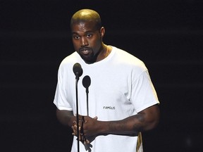 In this Aug. 28, 2016, photo, Kanye West appears at the MTV Video Music Awards at Madison Square Garden on Sunday, Aug. 28, 2016, in New York. (Photo by Charles Sykes/Invision/AP, File)