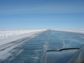 In southern Canada, driving on ice is something to avoid. In parts of the North, it's the only wintertime option - and for some adventurers, part of the attraction. But that option will soon cease to exist on one well-known route: the 187 kilometres between Inuvik and Tuktoyaktuk in the Northwest Territories. THE CANADIAN PRESS/HO- Ronne Hemming