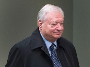 Former Laval Mayor Gilles Vaillancourt heads to the courtroom to enter his guilty plea to corruption charges Thursday, December 1, 2016 in Laval, Quebec. (THE CANADIAN PRESS/Ryan Remiorz)