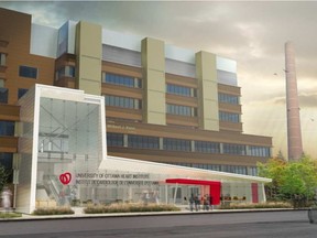 A rendering shows the planned renovation at the University of Ottawa Heart Institute.